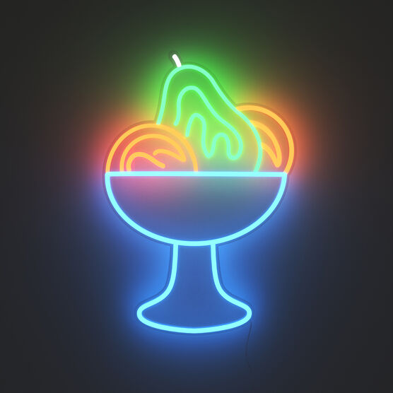 Tom Wesselmann fruit bowl neon light
